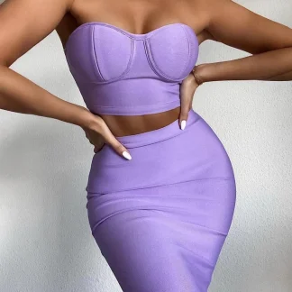 Bandage Strapless Spring Dress Set