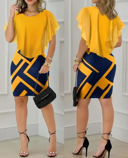Geometric Print Spring Dress - Image 6