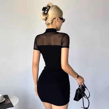 Mesh Patchwork Spring Dress - Image 3