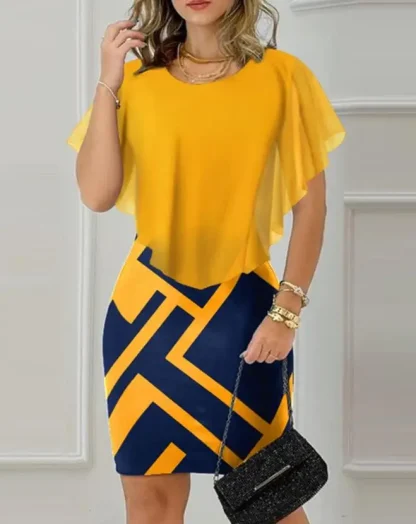Geometric Print Spring Dress